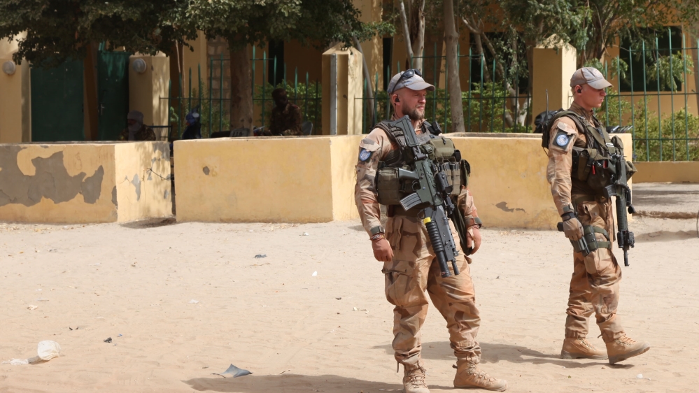 UN soldiers on patrol in Timbuktu in January 2016 [Baba Ahmed/AP]