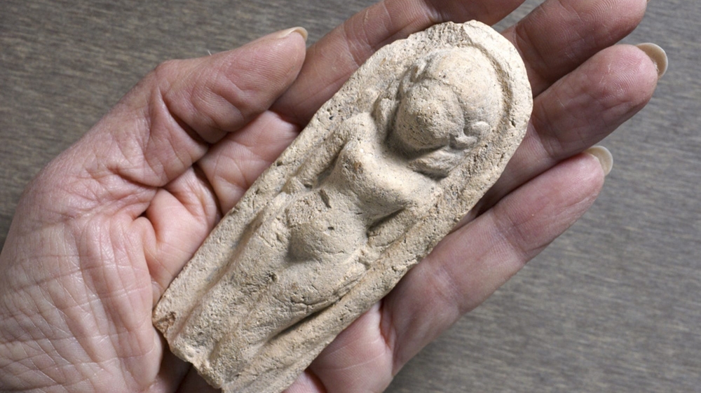 A 3,400-year-old statue recently discovered by a seven-year old boy in the Bet She''an Valley, Israel [EPA]