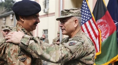 Pakistani army chief General Raheel Sharif, during a change of command ceremony in Kabul [AP]