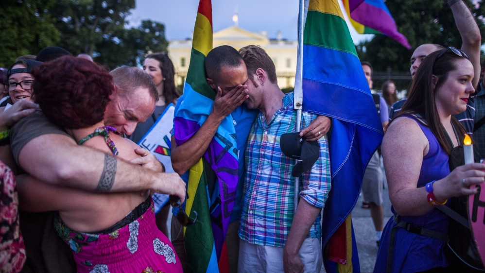Vigil in honor of Orlando shooting victims outside the White House in Washington, DC