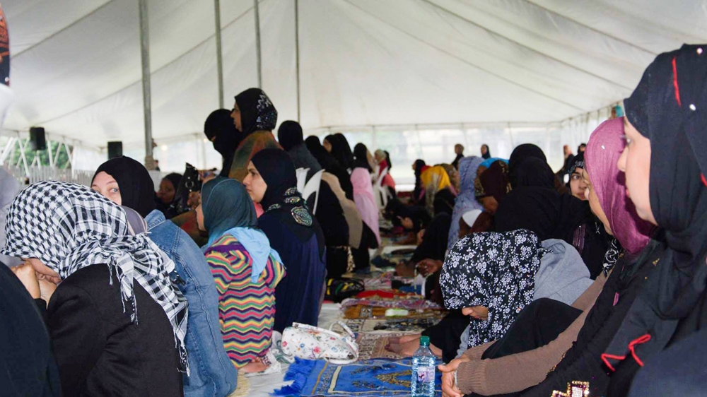Women await the start of the Eid prayer at last year's TIP family Eidgah [TIP/Al Jazeera]