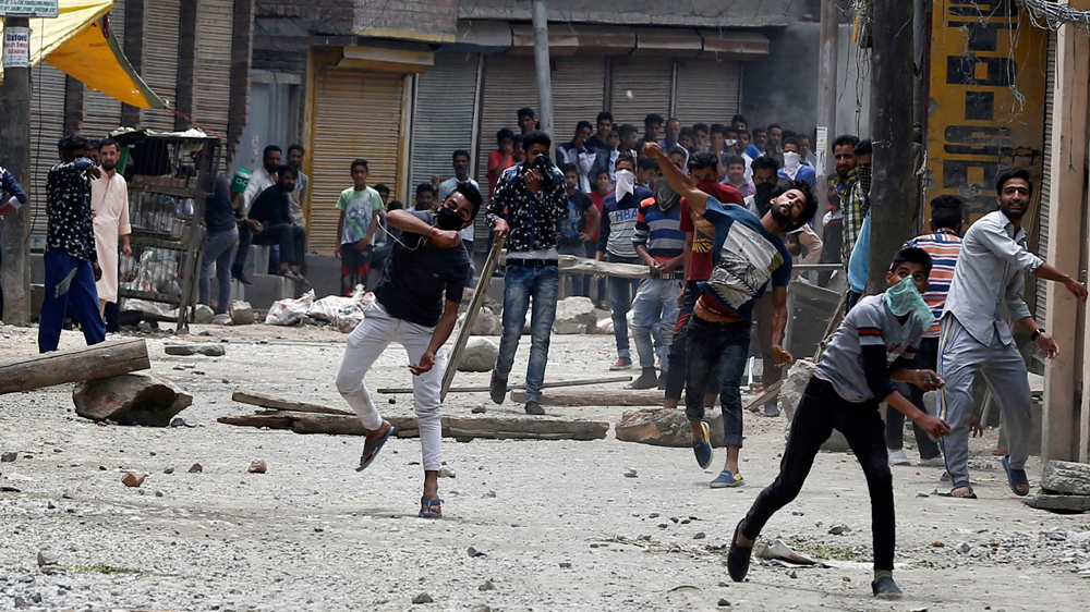  The state government and police have accused mobs of attacking security forces [EPA]