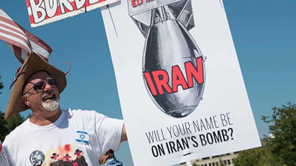 Stop The Iran Nuclear Deal protest in front of the US Capitol in Washington, DC in September 2015 [Getty]