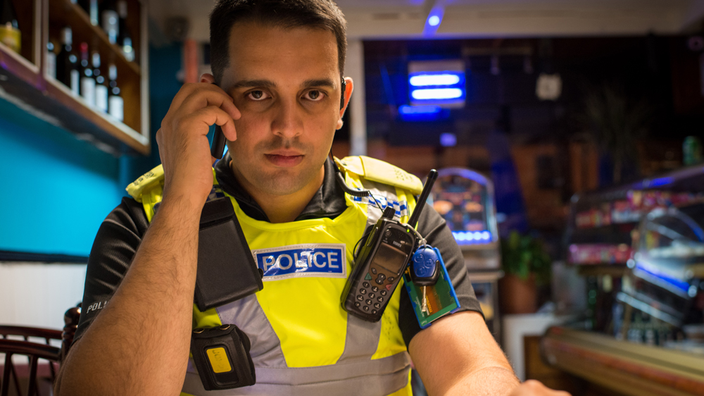 Petr Torak, originally from the Czech Republic, now lives and works as a police officer in Peterborough [Ciara Leeming/Al Jazeera]