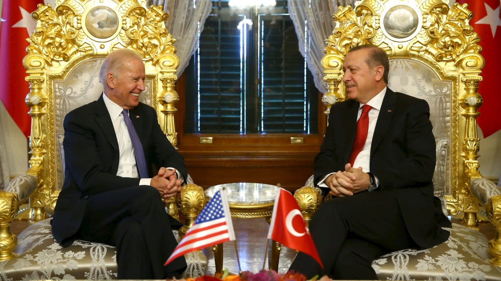 Turkish President Erdogan meets with U.S. Vice President Biden in Istanbul