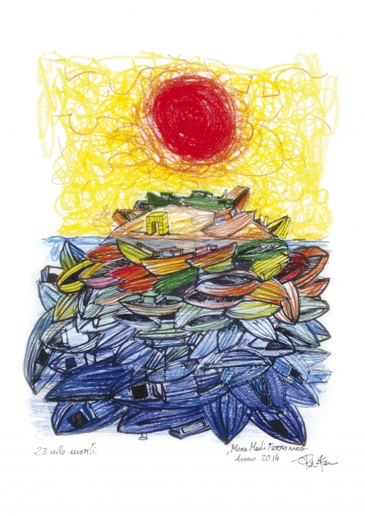 The Cemetery of Indifference was one of Francesco's first drawings [Drawing by Francesco Piobbichi] 