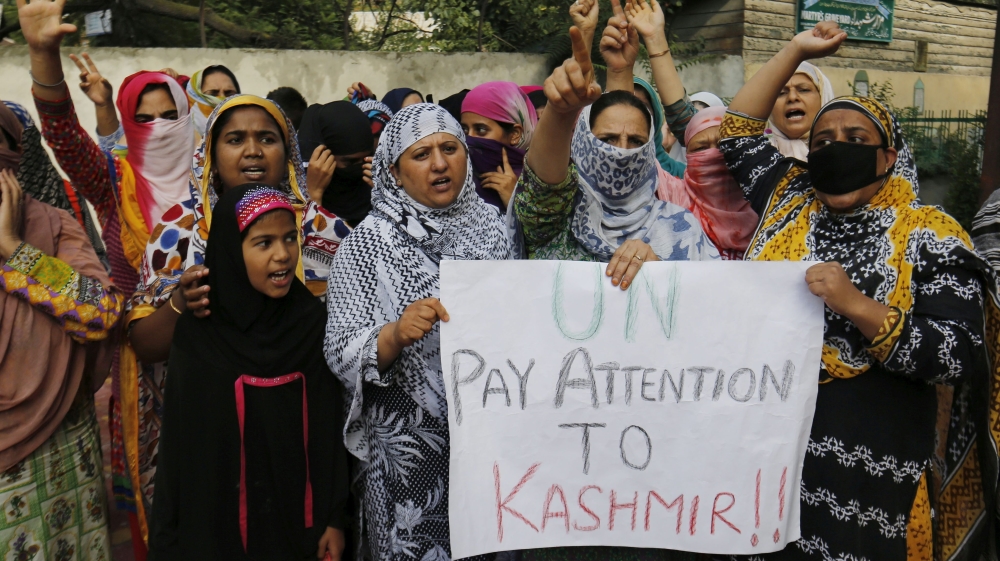 Almost daily anti-India protests are taking place in Indian-administered Kashmir after a popular rebel commander was killed in a gun battle with security forces [Farooq Khan/ EPA ]