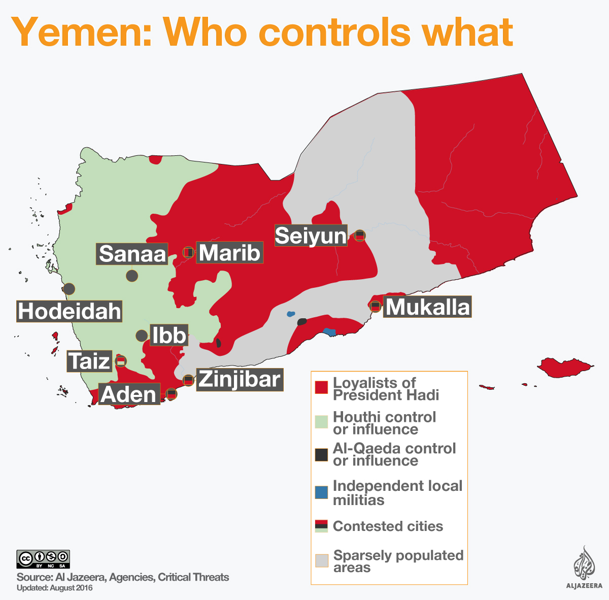 yemen civil war map