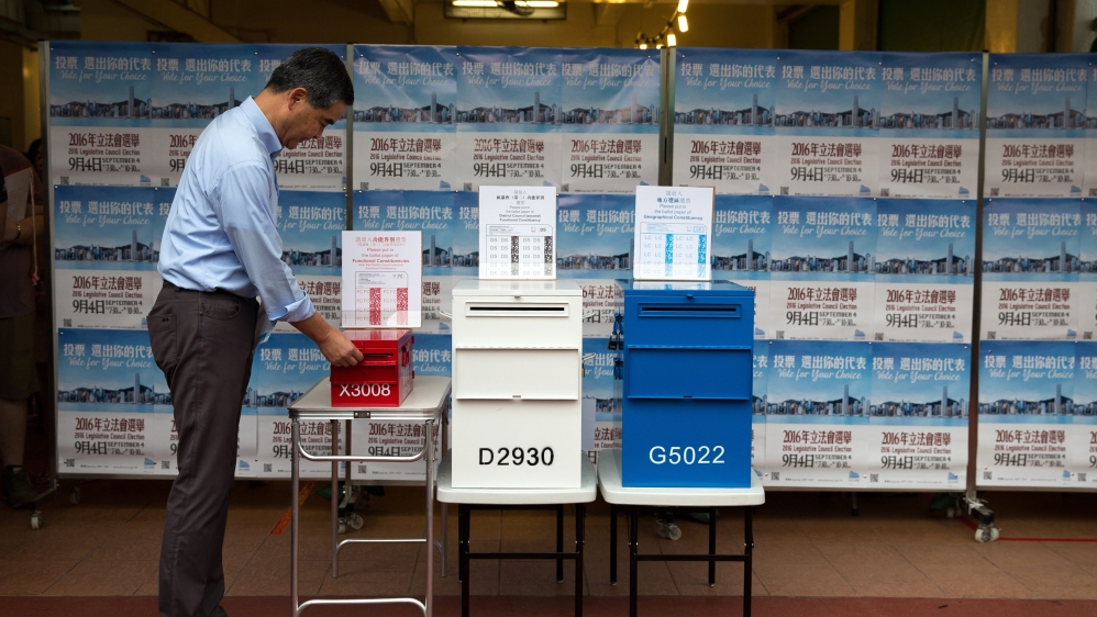 Chief executive Leung Chun-ying was among those who cast their votes on Sunday [EPA]