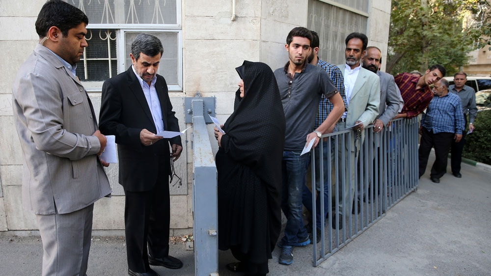 Ahmadinejad made numerous public appearances in recent months, leading to speculation that he was planning a comeback in next May's presidential election [AP]