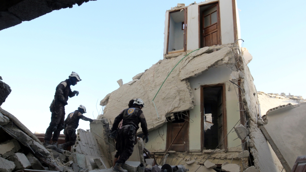Civil Defence airstrike in the besieged rebel-held al-Qaterji, Aleppo