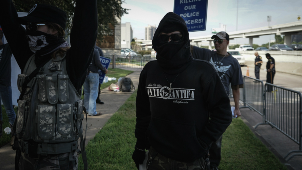 Some White Lives Matter protesters carried guns and knives in the Houston demonstration [Patrick Strickland/Al Jazeera]