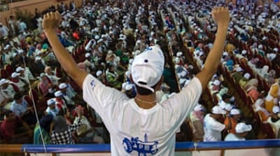 Supporters of Morocco's Party of Authenticity and Modernity gather during a party meeting in Kenitra [Getty]