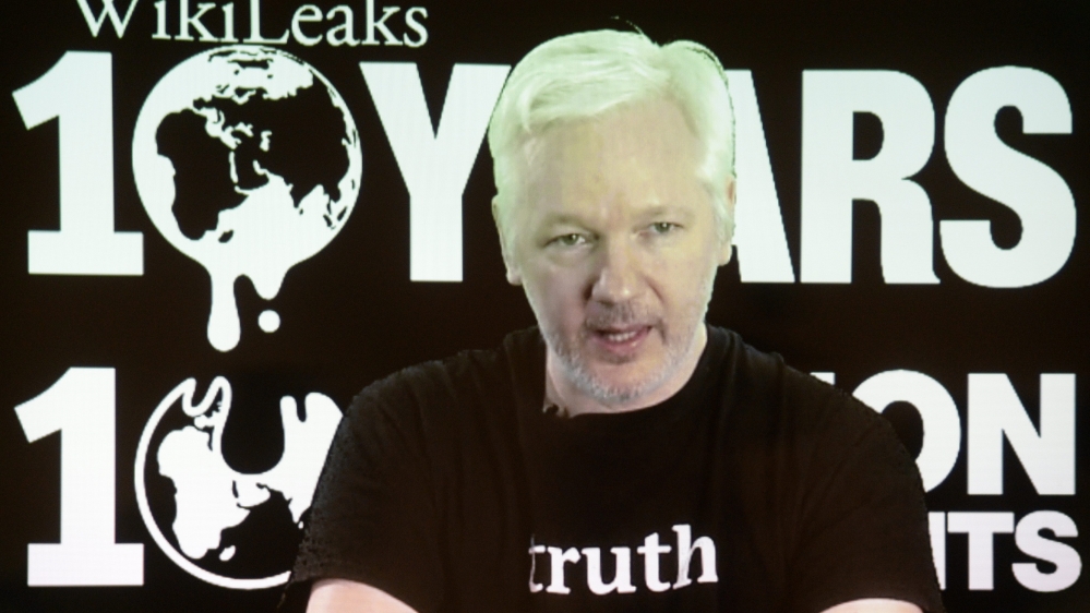 Video appearence of Wikileaks founder Julian Assange