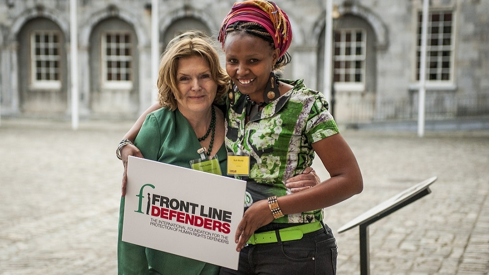 Mary Lawlor and Kenyan human rights defender Ruth Mumbi at the Dublin Platform for Human Rights Defenders in 2013.