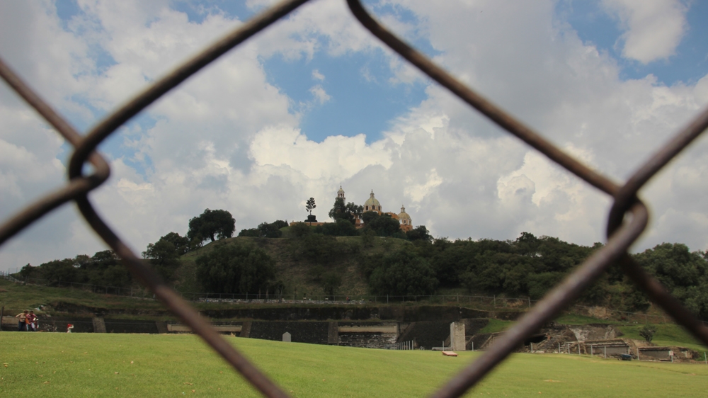 The Great Pyramid of Cholula has only been partially excavated, and for years, was thought to be a natural hill [Ryan Mallett-Outtrim/Al Jazeera] 