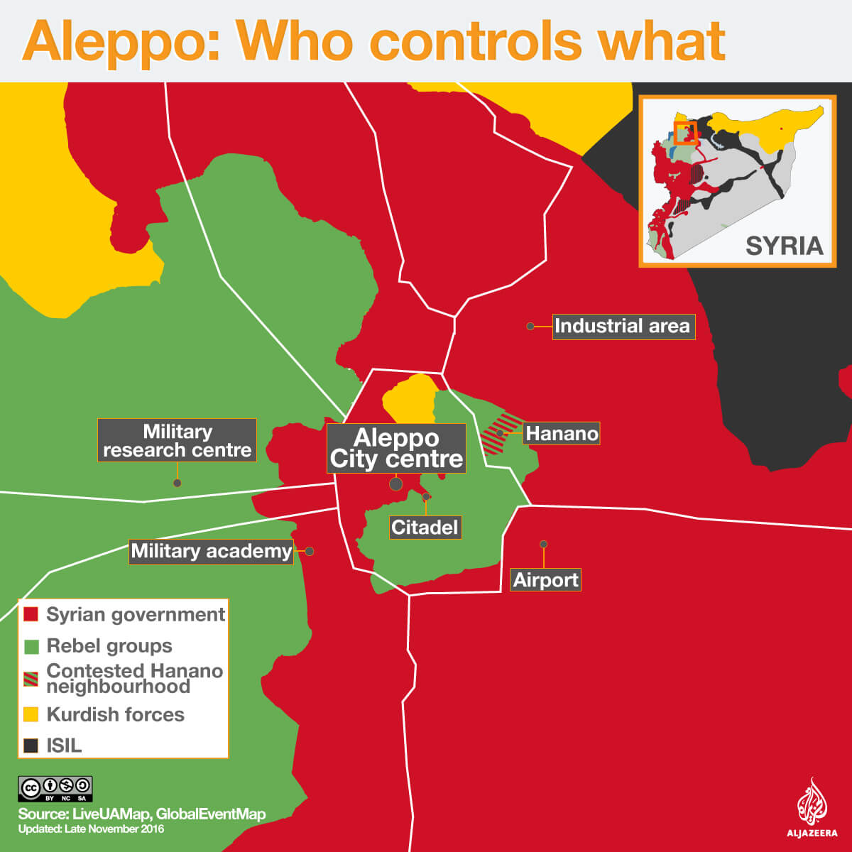 27 November Aleppo War Map Hanano [Daylife]