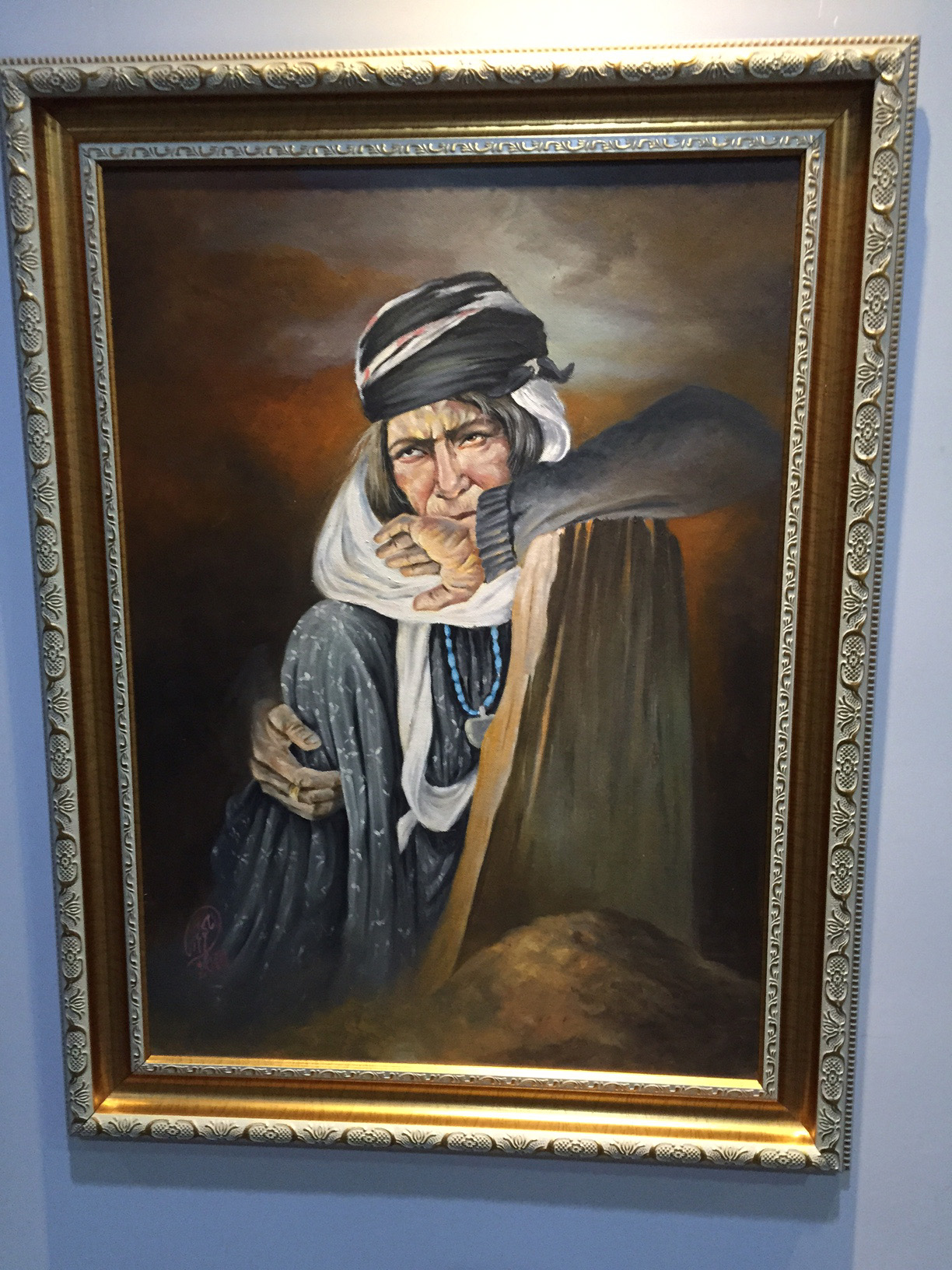 Ghareb's paintings of the Kurakazhaw, Bargallo and Sara mountains are now on display at the Amna Suraka Museum in the city of Sulaimania [Tanya Goudsouzian/Al Jazeera]