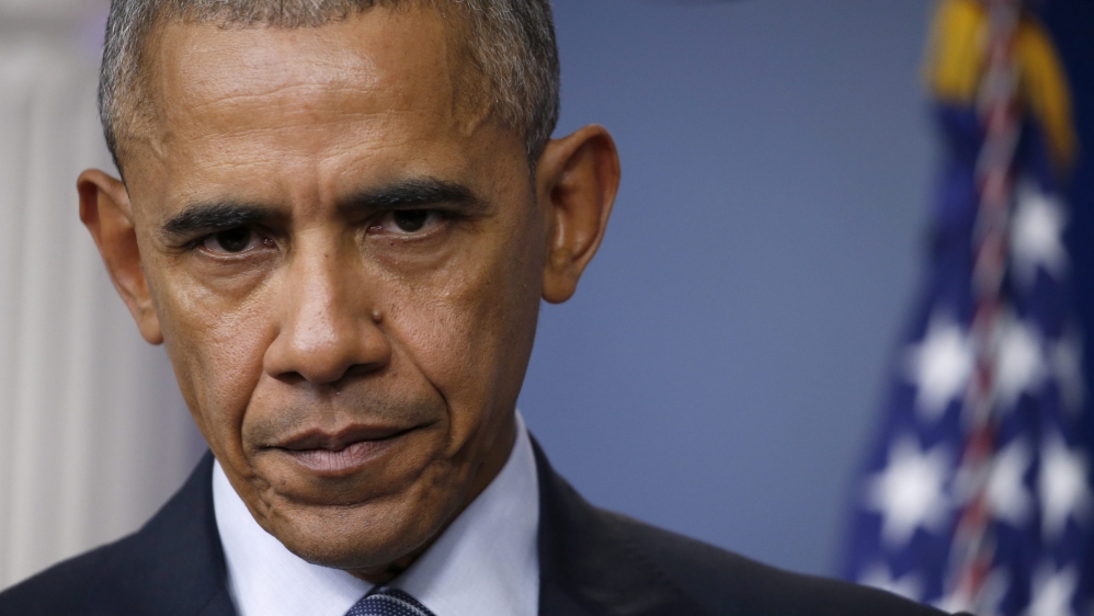 US President Barack Obama hosts press conference at the White House