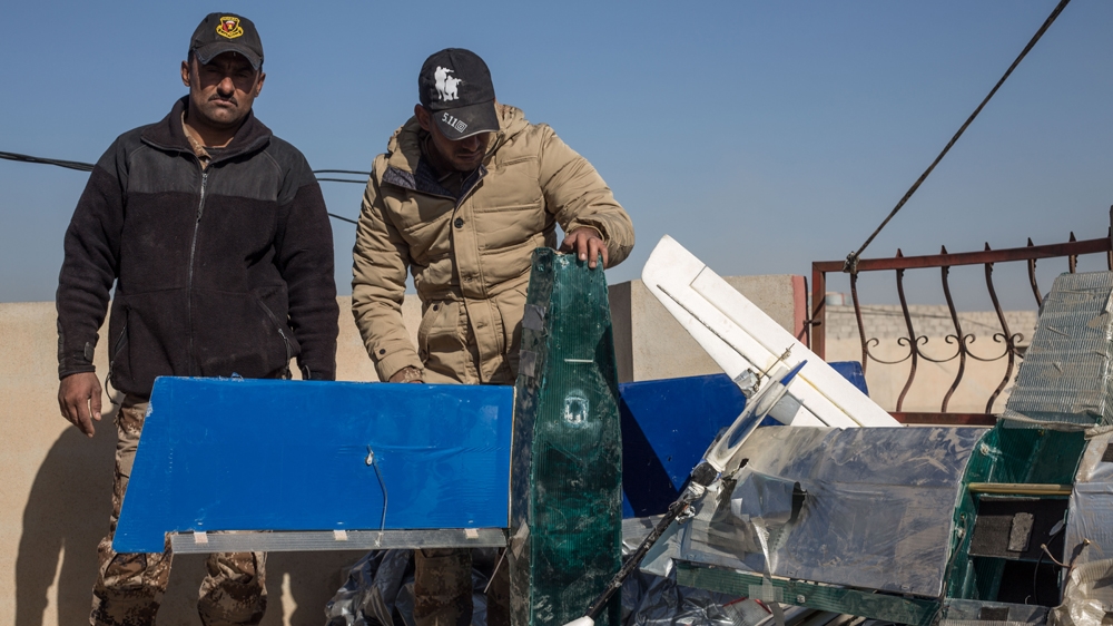 ISIL fighters have apparently fashioned larger, fixed-wing drones out of corrugated plastic and duct tape [John Beck/Al Jazeera]