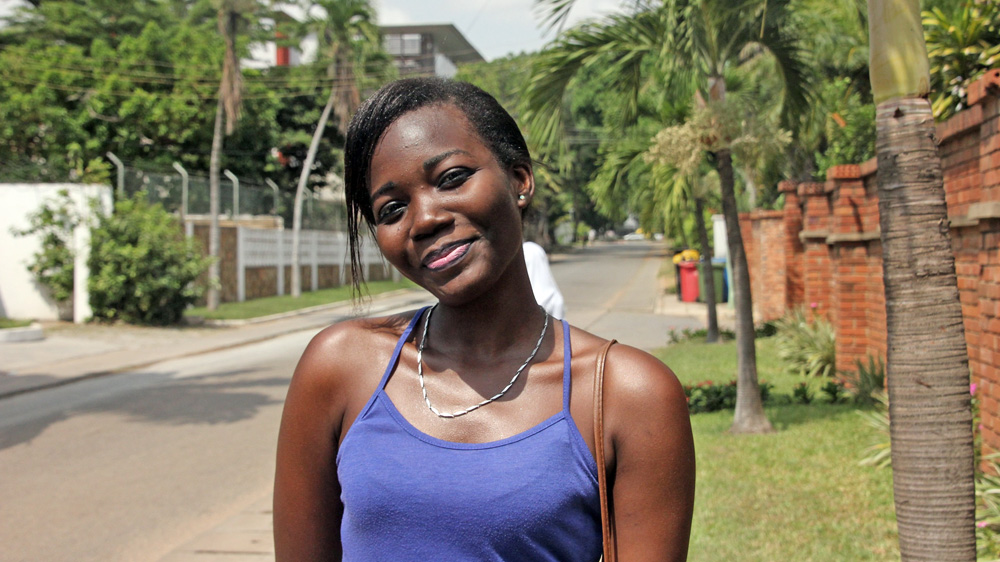 Angela Akwei, student, 23 [Brennan Weiss/Al Jazeera]