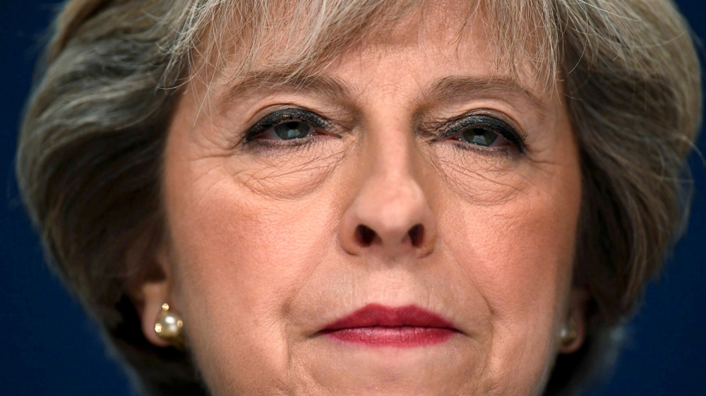 FILE PHOTO: Britain''s Prime Minister Theresa May speaks at the annual Conservative Party Conference in Birmingham