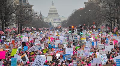 Pennsylvania Avenue during the Women's March in Washington, DC [Bryan Woolston/Reuters]