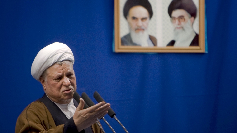 File photo of Iran''s former president Rafsanjani delivering his speech during Friday prayers in Tehran