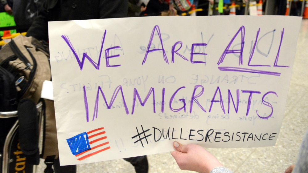 Thousands of Americans have protested against the immigration ban outside airports in various cities [Reuters]