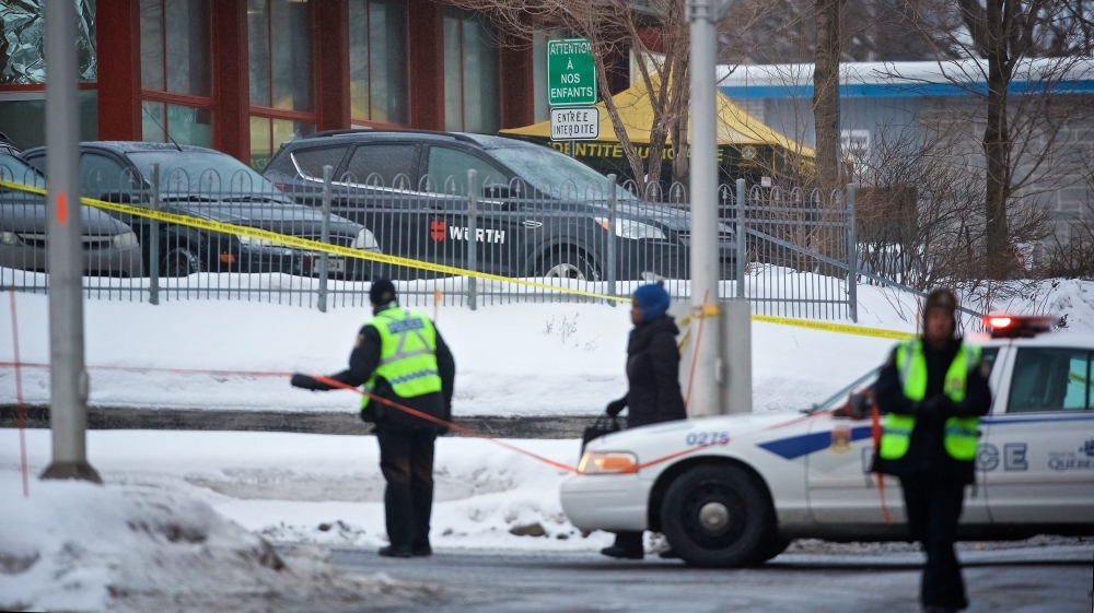  The attack that left six people dead in a mosque during evening prayers on Sunday [Andre Pichette/EPA]