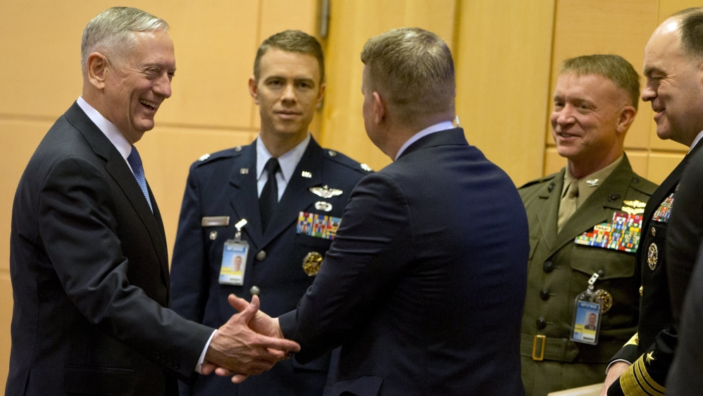 US Secretary of Defense Jim Mattis at NATO Defense Ministers meeting