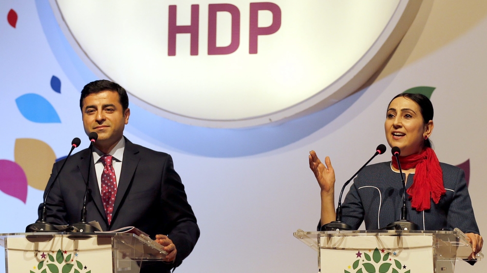 Pro-Kurdish Peoples'' Democratic Party HDP co-leaders Yuksekdag and Demirtas detained