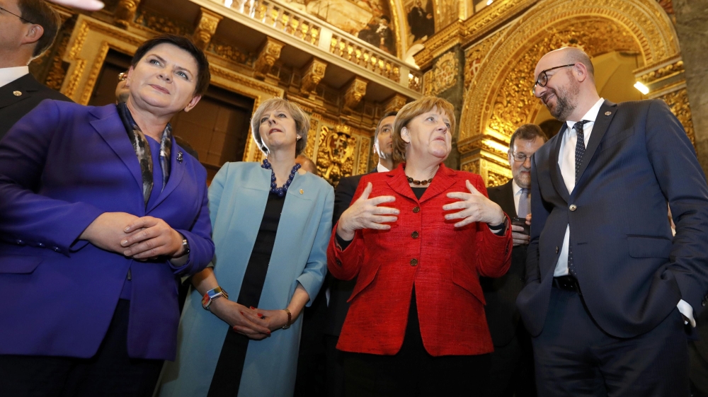 Leaders visit Saint John''s Co-Cathedral during a break in the European Union leaders summit in Malta
