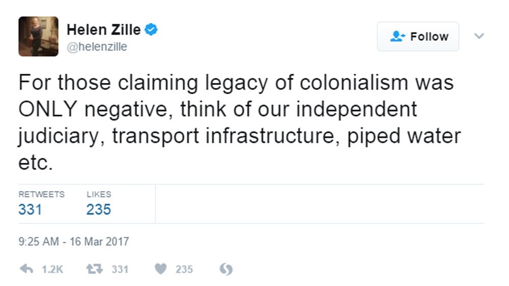 Zille tweet
