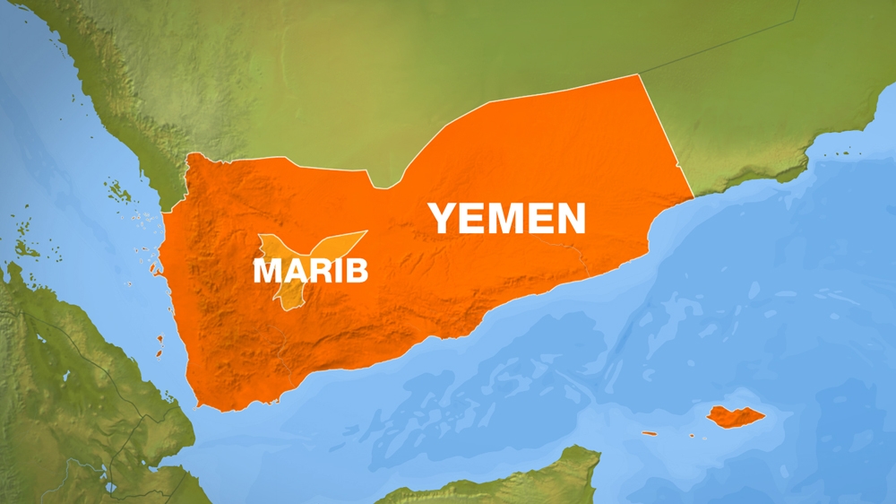 Map of Marib in Yemen