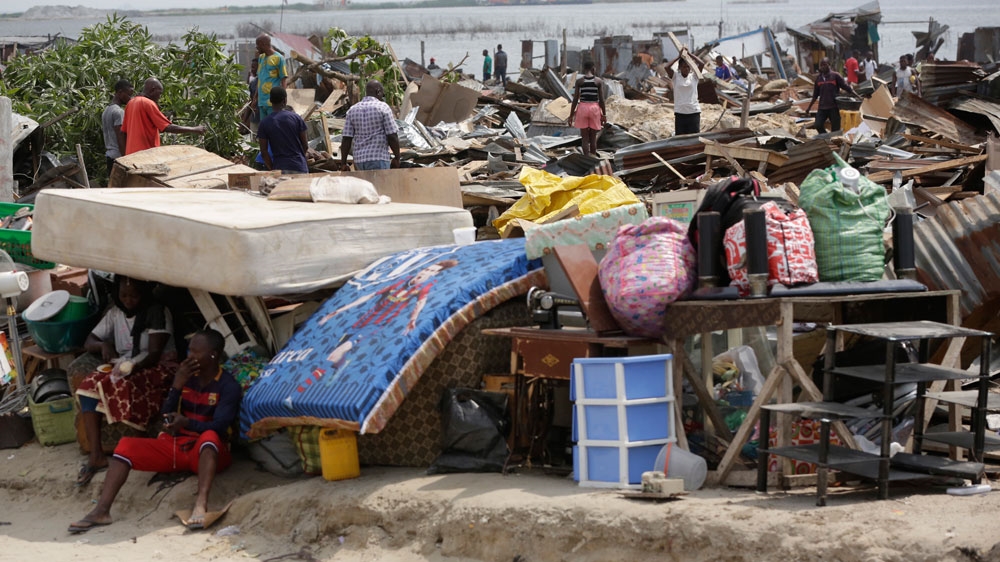 Rights groups have said more than 300,000 people are at risk from eviction from Lagos waterfront communities [Sunday Alamba/AP Images]