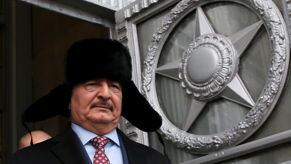 Libyan General Haftar leaves after meeting Russian Foreign Minister Lavrov in Moscow