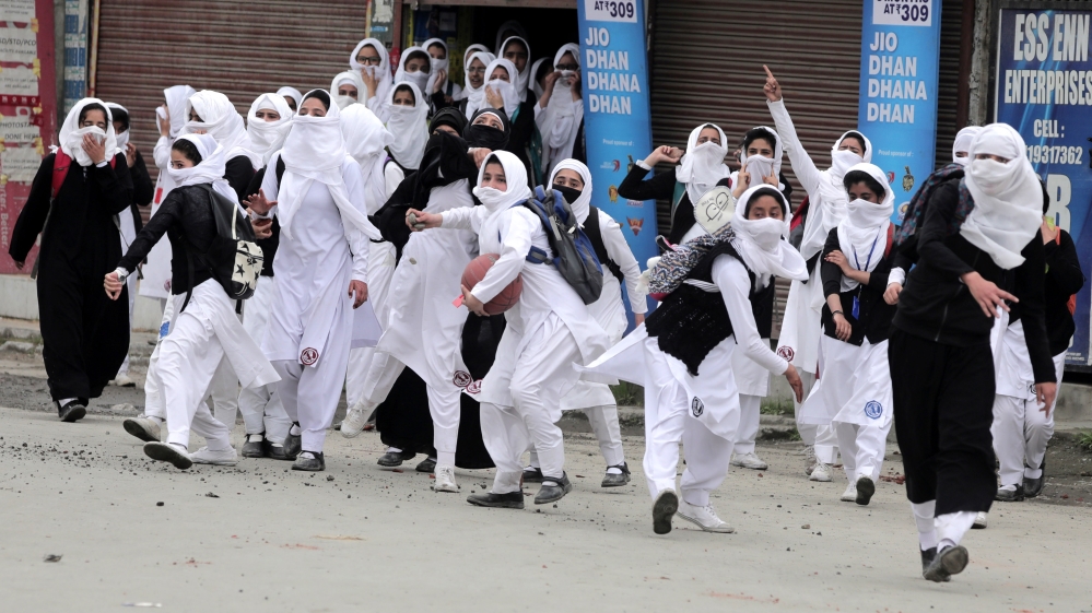 
Hundreds of student protesters took to the streets earlier this month following reopening of colleges after a week [EPA]
