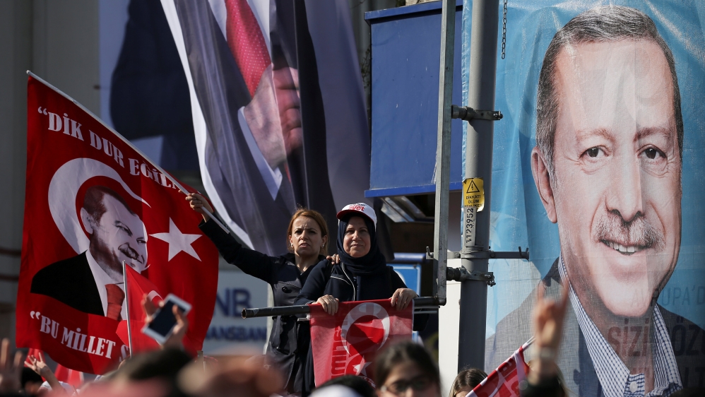 Supporters of Turkish President Recep Tayyip Erdogan at a