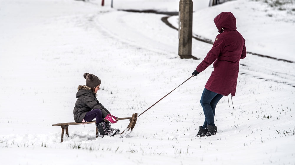 Cold wintry weather sweeps over central Europe