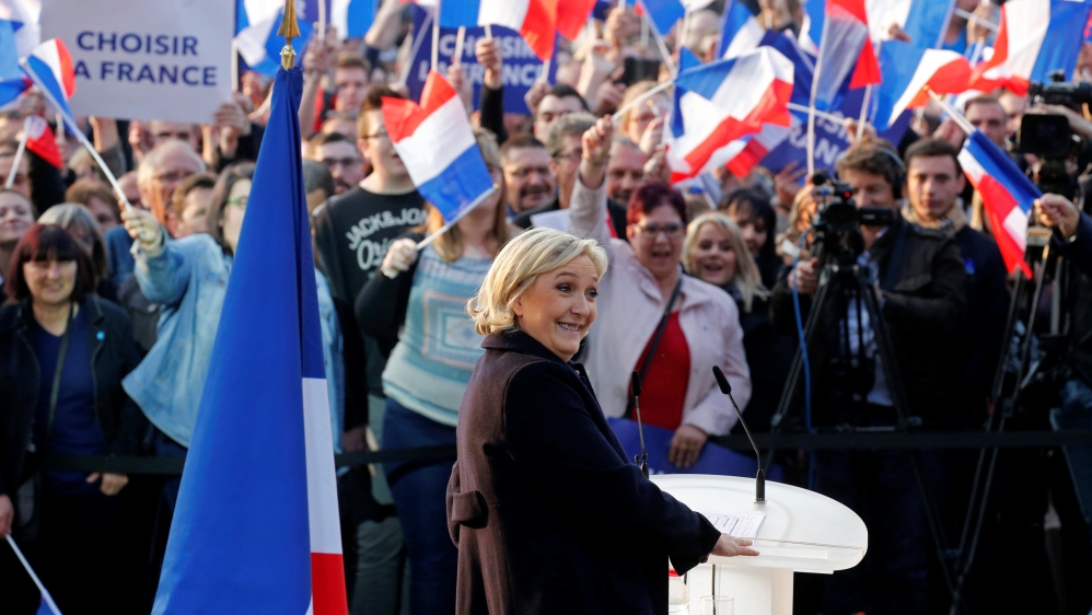 Marine Le Pen has capitalised on economic anxieties brought on by austerity policies [Pascal Rossignol/Reuters]