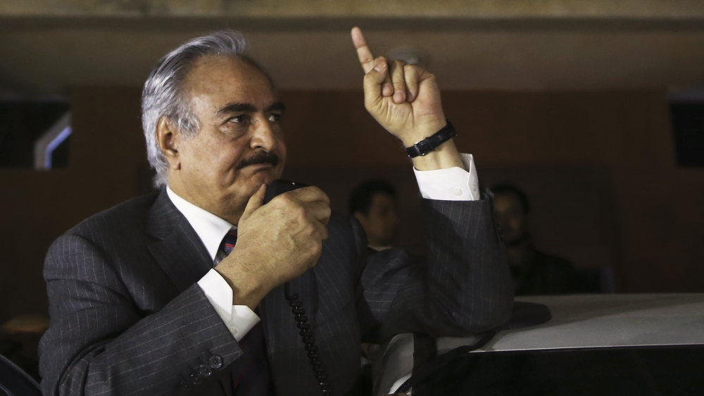 Haftar's supporters, unwilling to plunge the country into a long war, may have pressured him into negotiations [Esam Al-Fetori/Reuters]