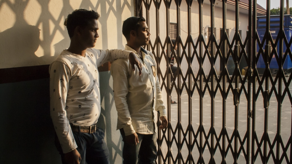 Yogi (right) and his Dom friend Ansh Choudhury, both students at Swami Harsewanand Public School, Banpurwa, want a better future [Radhika Iyengar/Al Jazeera]