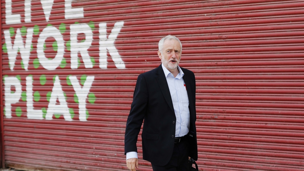 Jeremy Corbyn, the leader of Britain''s opposition Labour Party, arrives at a campaign event in Hull