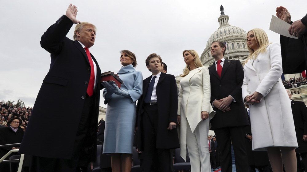 President Donald Trump takes the oath of office [Jim Bourg/Getty Images]