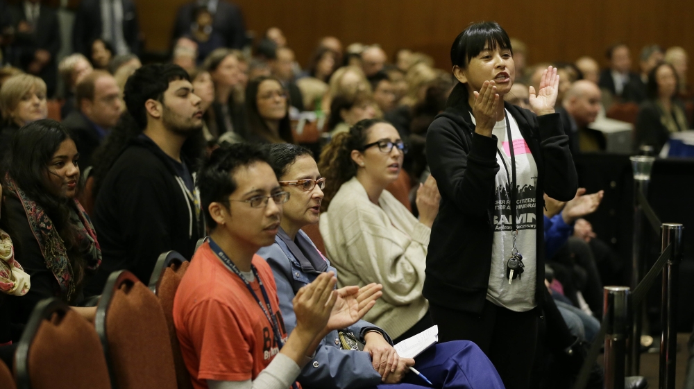 Yvette Felarca (right) vows to fight charges against her [File: Eric Risberg/AP photo]