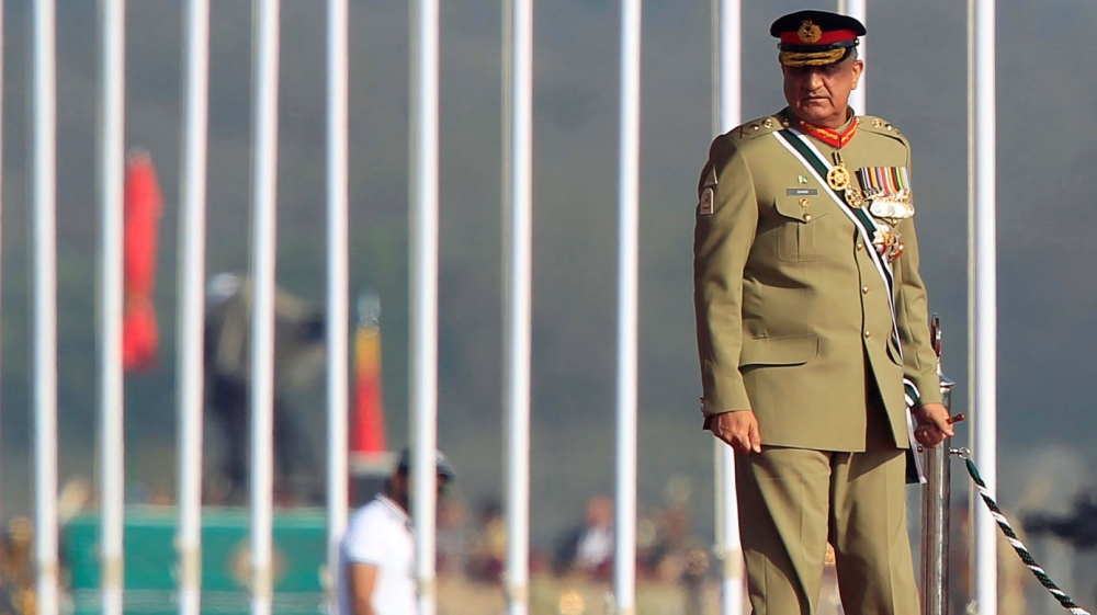Pakistan''s Army Chief of Staff Lieutenant General Qamar Javed Bajwa arrives to attend the Pakistan Day military parade in Islamabad