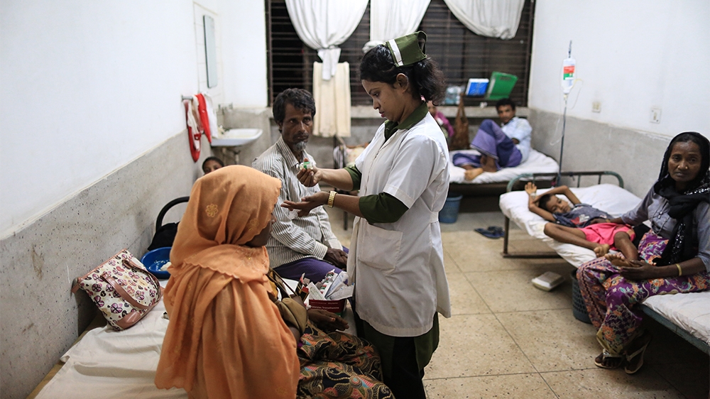 DO NOT USE - Rohingya refugees being treated at a hospital in Bangladesh