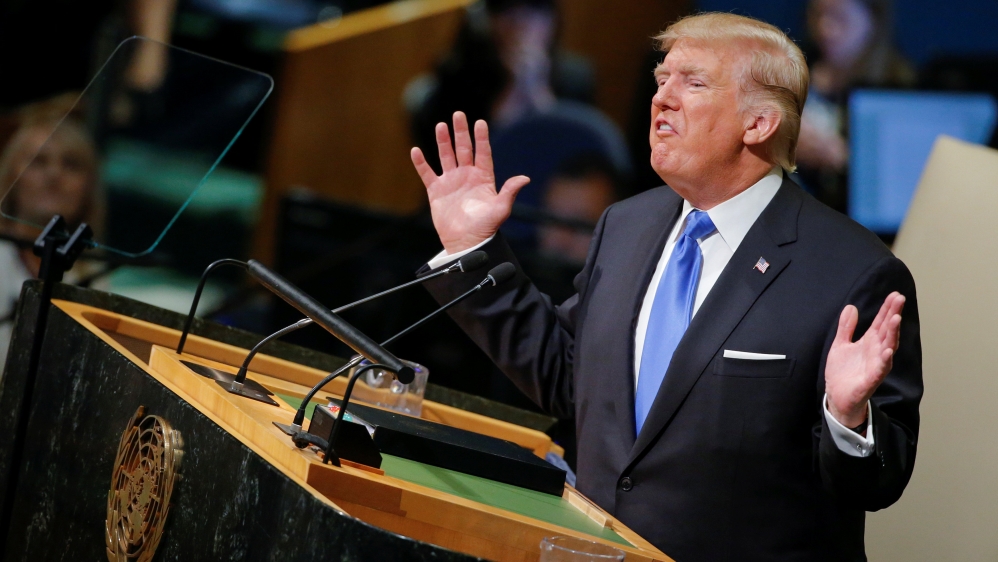 U.S. President Trump addresses the 72nd United Nations General Assembly at U.N. headquarters in New York