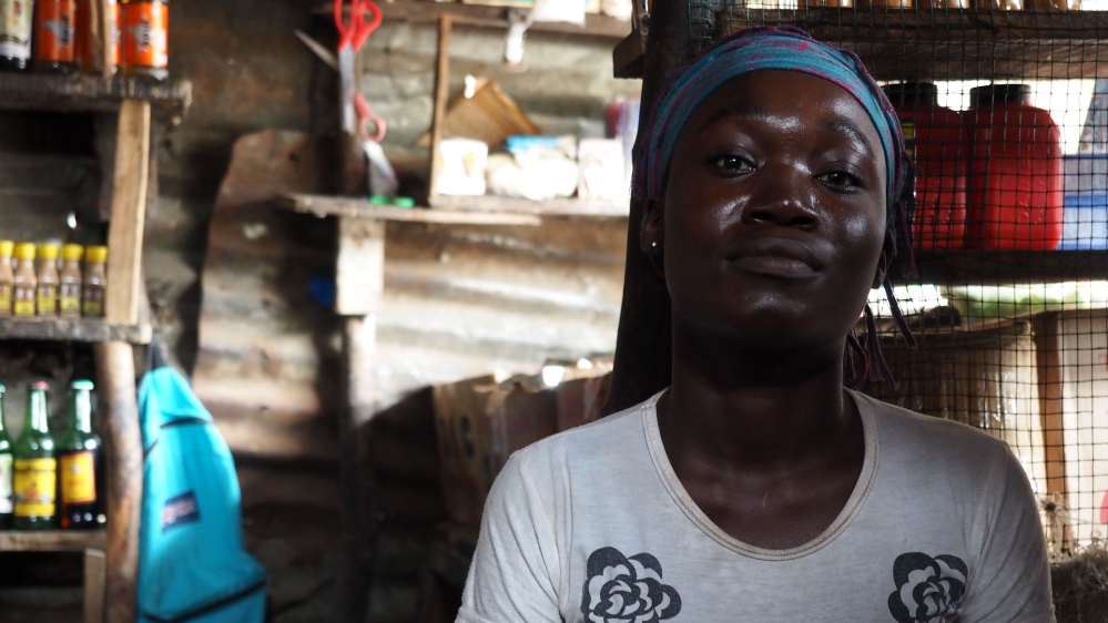 Tete Flomo, 19, works as a prostitute in Sugar Hill [Lorraine Mallinder/Al Jazeera]